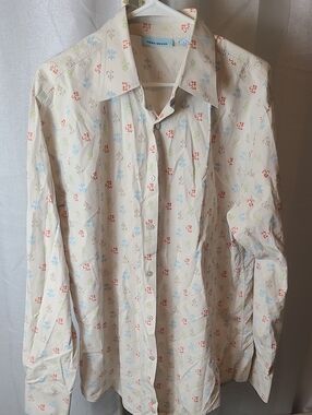 Gene Meyer Button Front Shirt Size L 100% Cotton